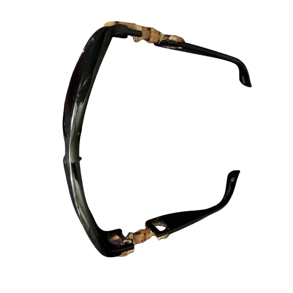 Gucci black bamboo sunglasses with dark lens plus extra lighter lens - Picture 13 of 16